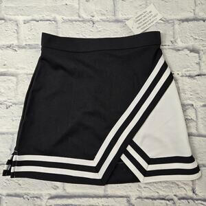 NWT Chasse Cheerleader Black White Skirt Costume Preppy Cosplay Cheer XS ADULT